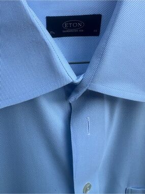 Eton Sky Blue Twill Dress Shirt